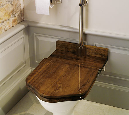 Dark walnut toilet seat