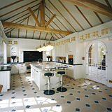 Limestone tiles and slate cabouchons