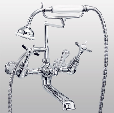 Designer wall mounted bath mixer