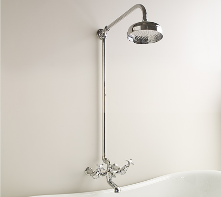 Wall mounted bath mixer with shower