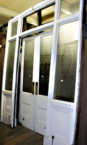 Glazed double doors with glazed surround