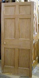 6 panel pine door, mahogany veneer on one side