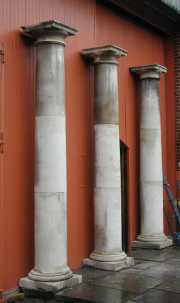 Set of seven stone columns