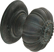 Matt green antique look door knob