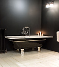 Black and white vitreous enamelled Lomond bath