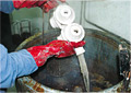 Rinsing the plaster casts