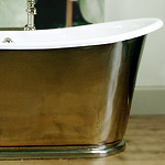 Polished cast iron bath