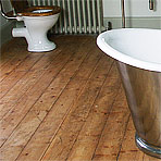 Wood flooring in the bathroom